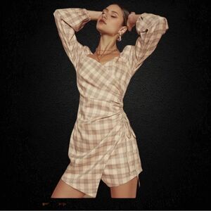 4SI3NNA SYDNEY Plaid Mini DRESS Size XS New Without Tags